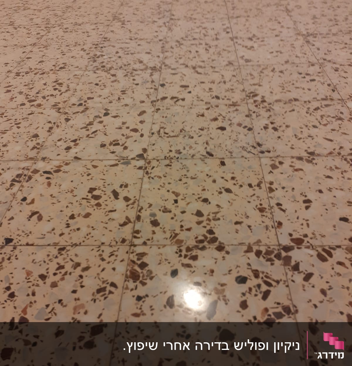 רצפה נקייה עם ברק של אור